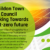 Solar panels on a roof with text about Shildon Town Council aiming for a net-zero future.
