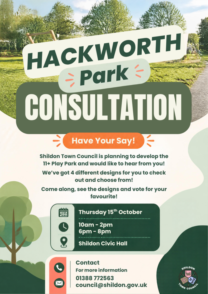 Shildon Town Council plans to develop the 11+ Play Park. See designs and vote on your favourite!.